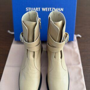 Stuart Weitzman Crystal Buckle Zip Boots